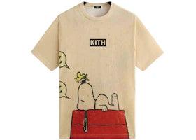 Kith x Peanuts Sleeping Doghouse Comic Vintage Tee Sandrift - vue 360
