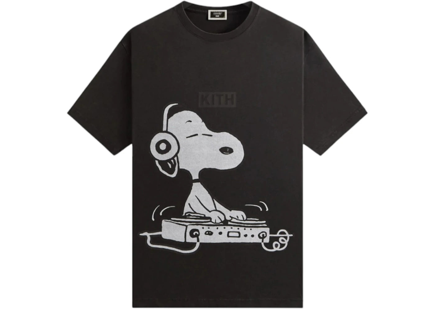 Kith x Peanuts Snoopy DJ Vintage T-Shirt Schwarz - vue 360