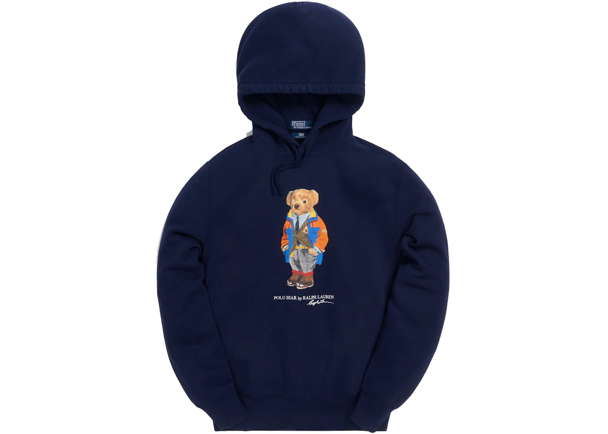 Kith x Polo Ralph Lauren Fleece Hoodie Navy Blue - vue 360