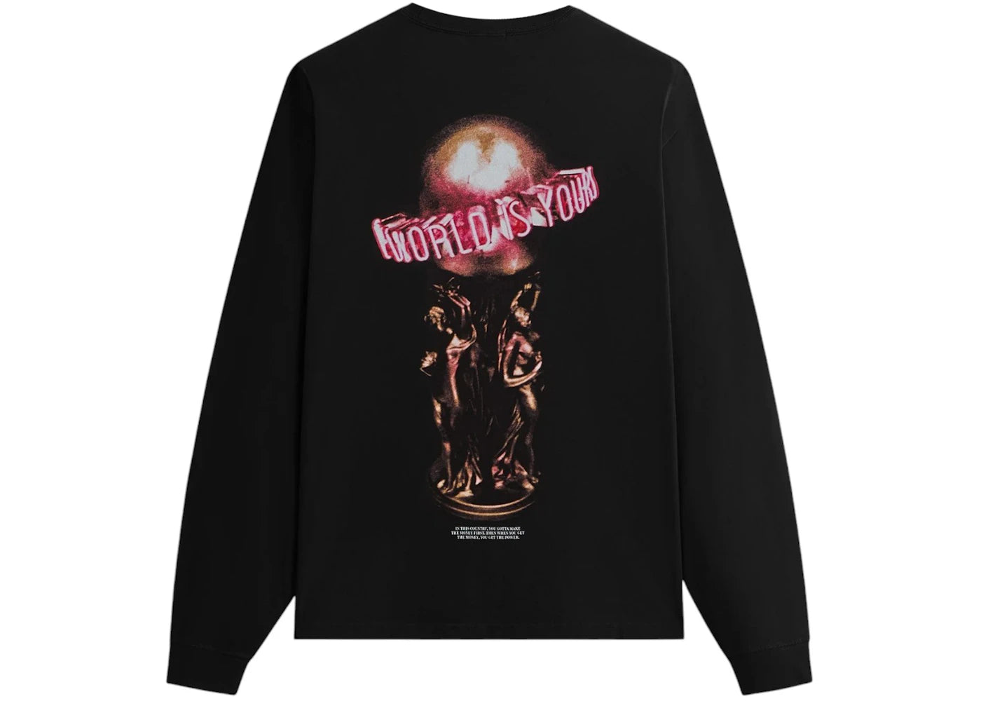 Kith x Scarface Statue Long Sleeve Pocket Tee Black - vue secondaire B