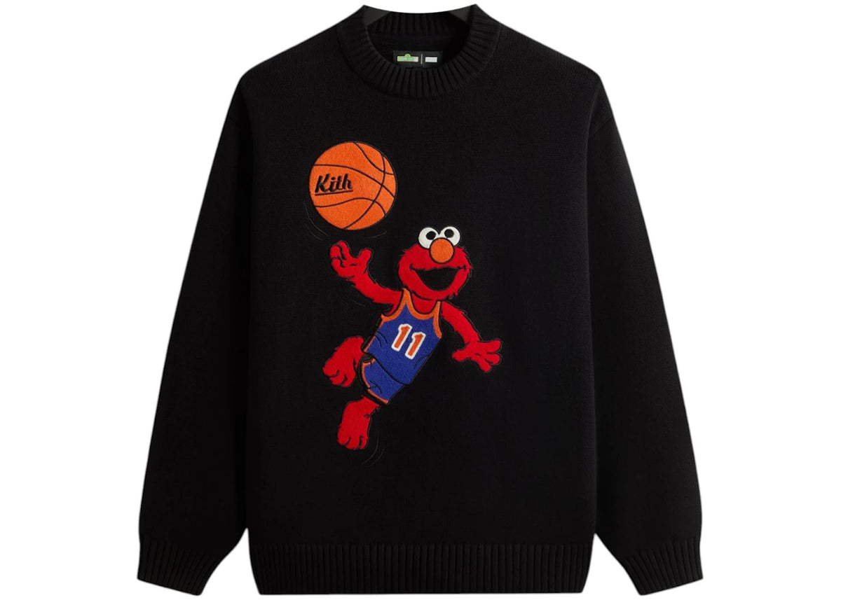 Kith x Sesame Street Elmo Crewneck Sweater Black - vue 360