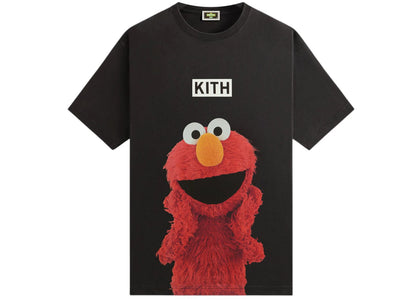 Kith x Sesame Street Elmo Tee Black - authentic Kith product