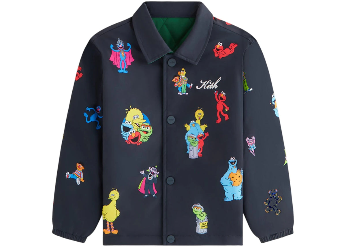 Kith x Sesame Street Kids Reversible Coaches Jacket Black - vue secondaire A