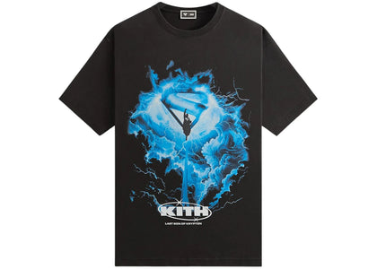 Kith x Superman 2025 Movie Lightning Vintage Tee Black - authentic Kith product