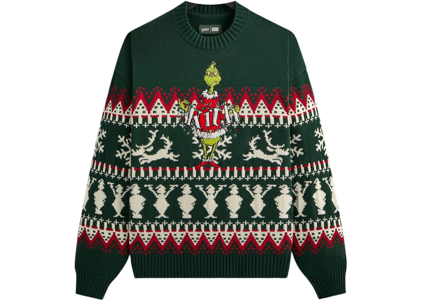 Kith x The Grinch Fair Isle Lewis Crewneck Sweater Stadium - vue secondaire A