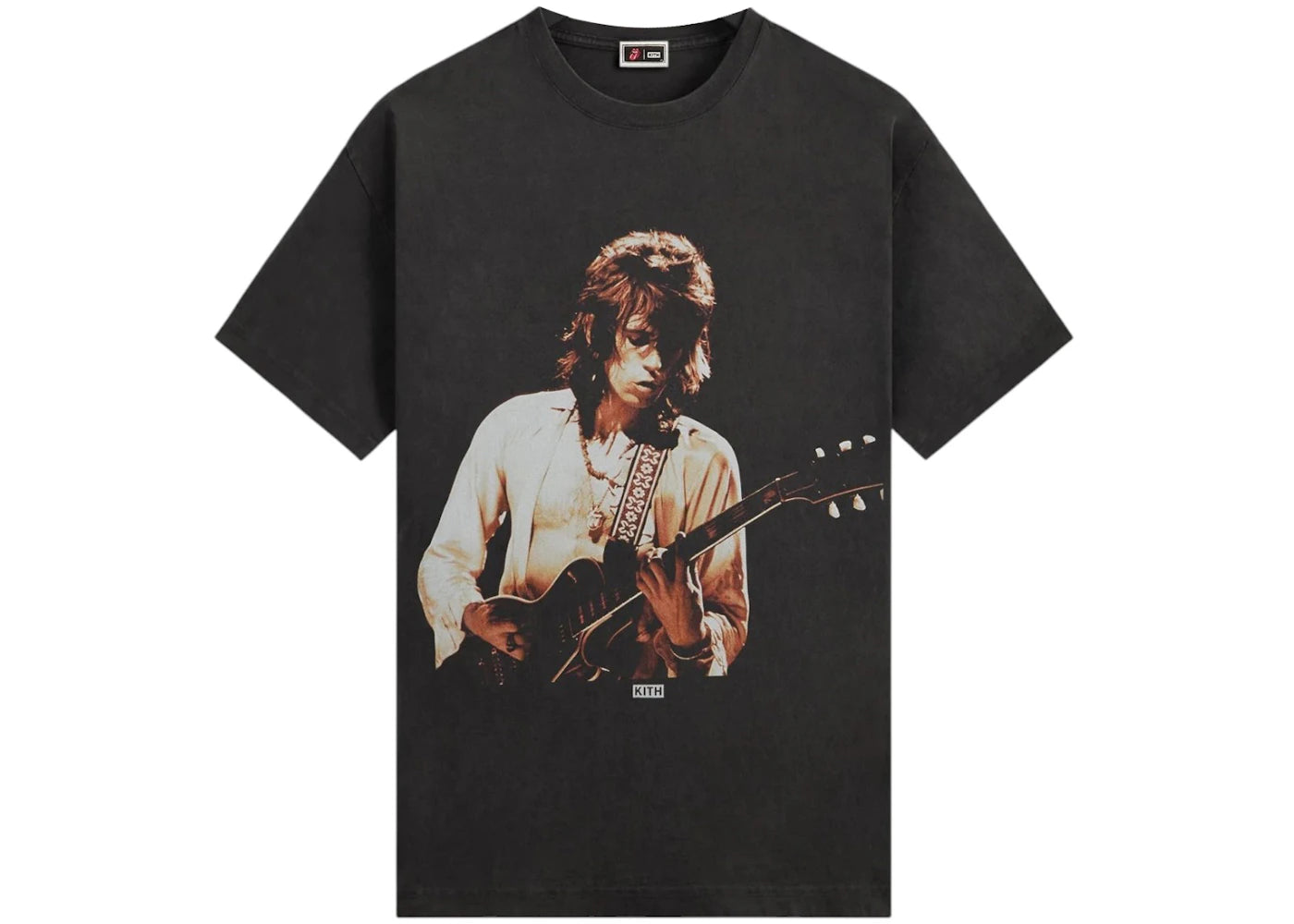 Kith x The Rolling Stones Keith Richards Concert Photo Vintage Tee Black - vue secondaire A
