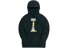 Kith x The Simpsons Family Stack Hoodie Black