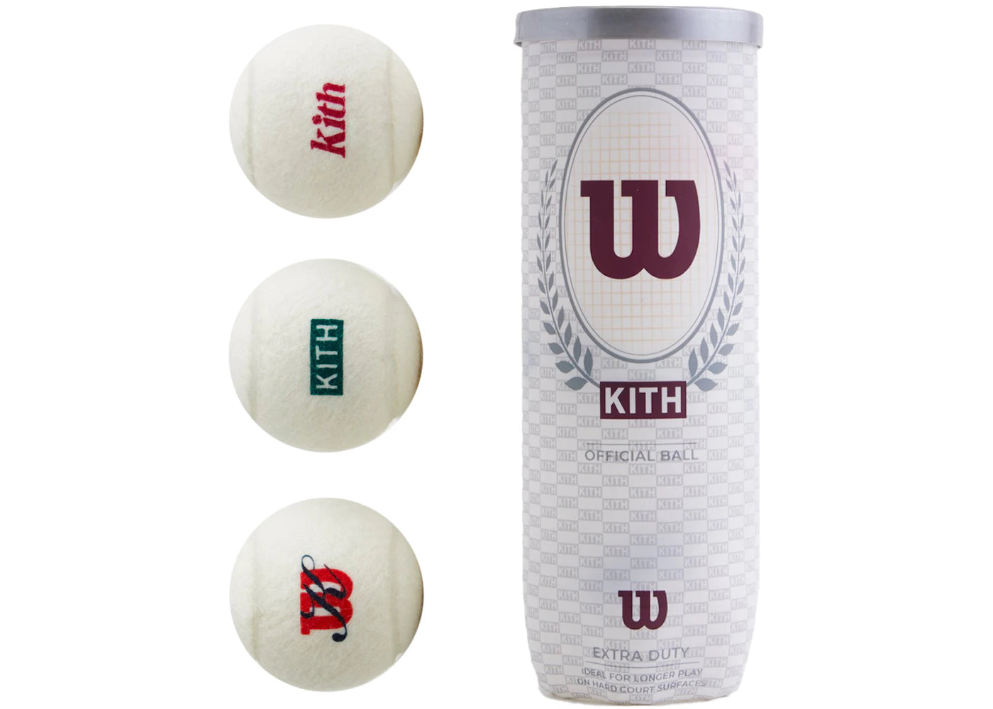 Kith x Wilson Regular Duty Tennis Ball Set White - vue 360