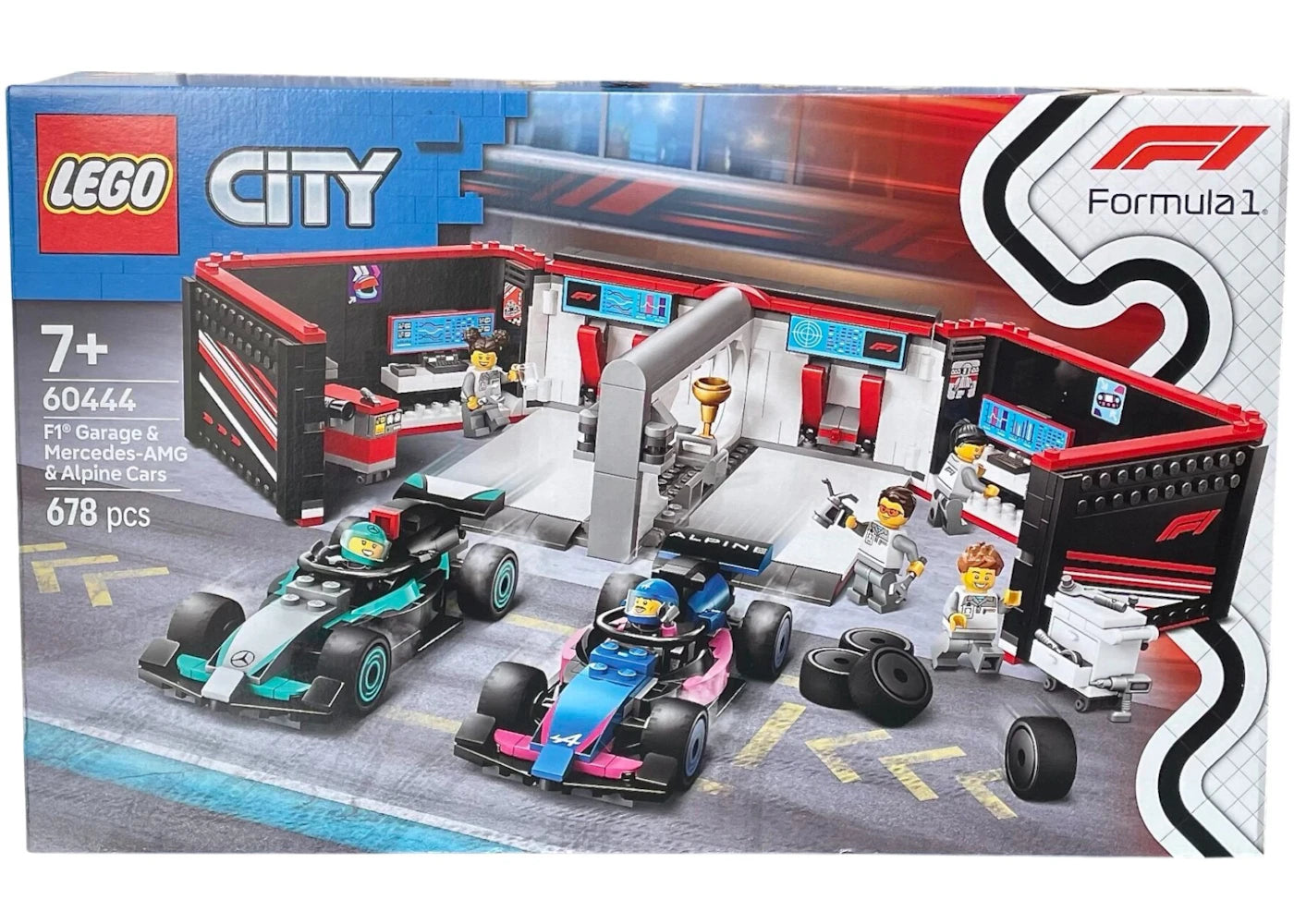 LEGO City F1 Garage & Mercedes-AMG & Alpine Cars Set 60444 - vue 360