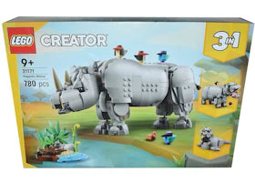 LEGO Creator 3in1 Wild Animals: Majestic Rhino with Birds Set 31171 - vue 360