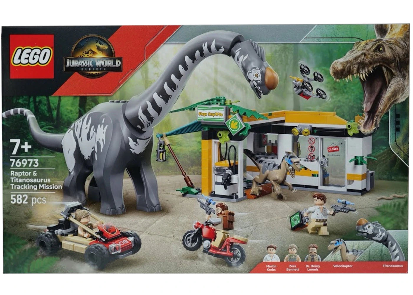 LEGO Jurassic World Raptor & Titanosaurus Tracking Mission Set 76973 - authentic LEGO building set