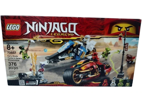 LEGO Ninjago Legacy Kai's Blade Cycle & Zane's Snowmobile Set 70667 - authentic LEGO building set
