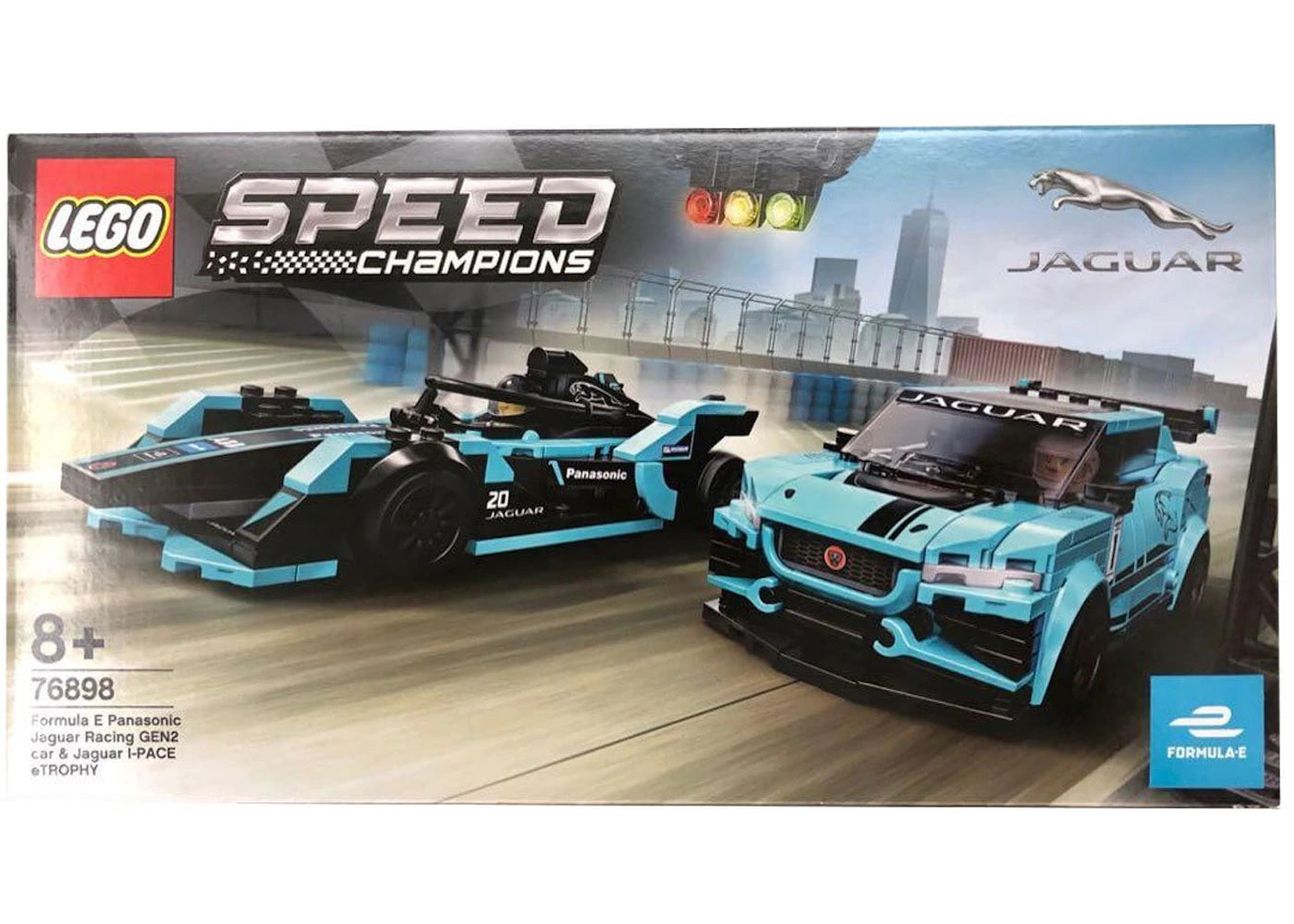 LEGO Speed Champions Formula E Panasonic Jaguar Racing GEN2 Car & Jaguar I-PACE eTROPHY Set 76898 - vue 360