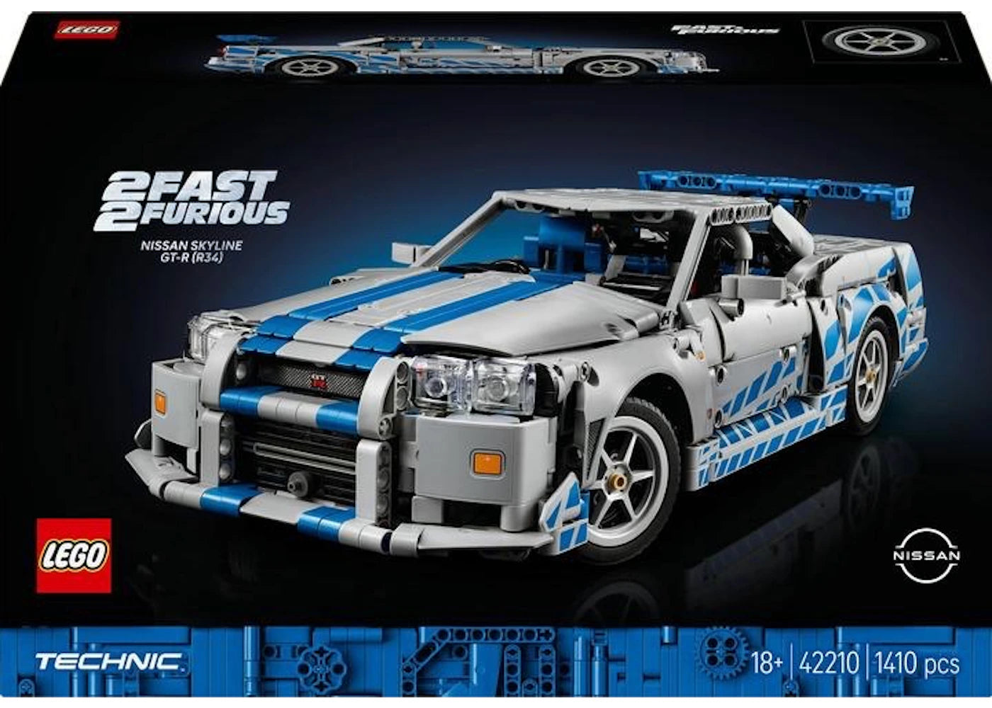 LEGO Technic 2 Fast 2 Furious Nissan Skyline GT-R (R34) Car Set 42210