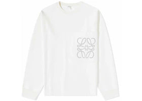 LOEWE Anagram Pocket Cotton And Viscose Sweater Soft White - vue 360