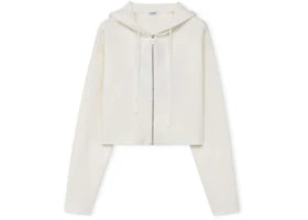 LOEWE Anagram Zip-Up Hoodie In Wool White - vue 360