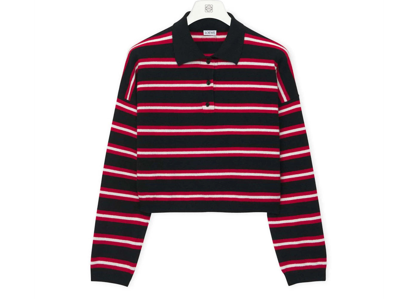 LOEWE Polo Sweater in Wool Black - vue secondaire A