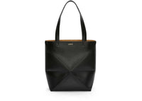 LOEWE Puzzle Fold Tote in Shiny Calfskin Black