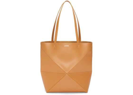 LOEWE Puzzle Fold Tote in Shiny Calfskin Warm Desert sneakers - authentic LOEWE shoes