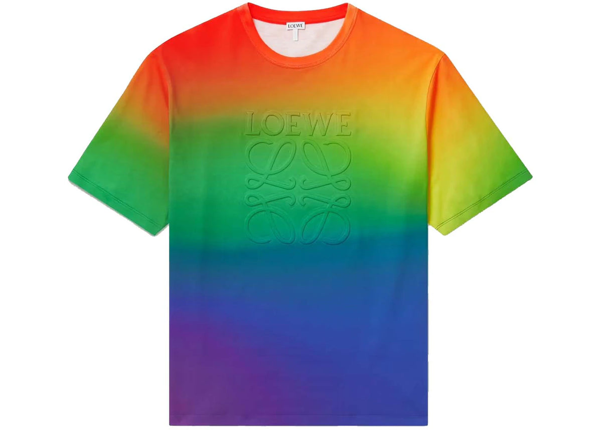 LOEWE Rainbow Anagram Cotton T-Shirt Multicolor - vue secondaire A
