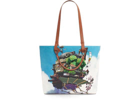 LOEWE x Howls Moving Castle Anagram Tote Bag In Canvas and Calfskin Multicolor - vue 360