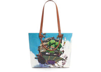LOEWE x Howls Moving Castle Anagram Tote Bag In Canvas and Calfskin Multicolor