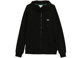 Lacoste Classic Fit Zipped Fleece Hoodie Black - vue 360