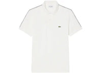 Lacoste S/S Regular Fit Striped Band Pique Polo Flour
