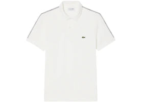 Lacoste S/S Regular Fit Striped Band Pique Polo Flour