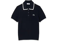 Lacoste Women's Short Sleeved Polo Collar Golf Sweater Navy Blue