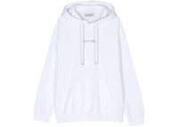 Lanvin Logo-Embroidered Cotton Hoodie White/Black