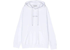 Lanvin Logo-Embroidered Cotton Hoodie White/Black