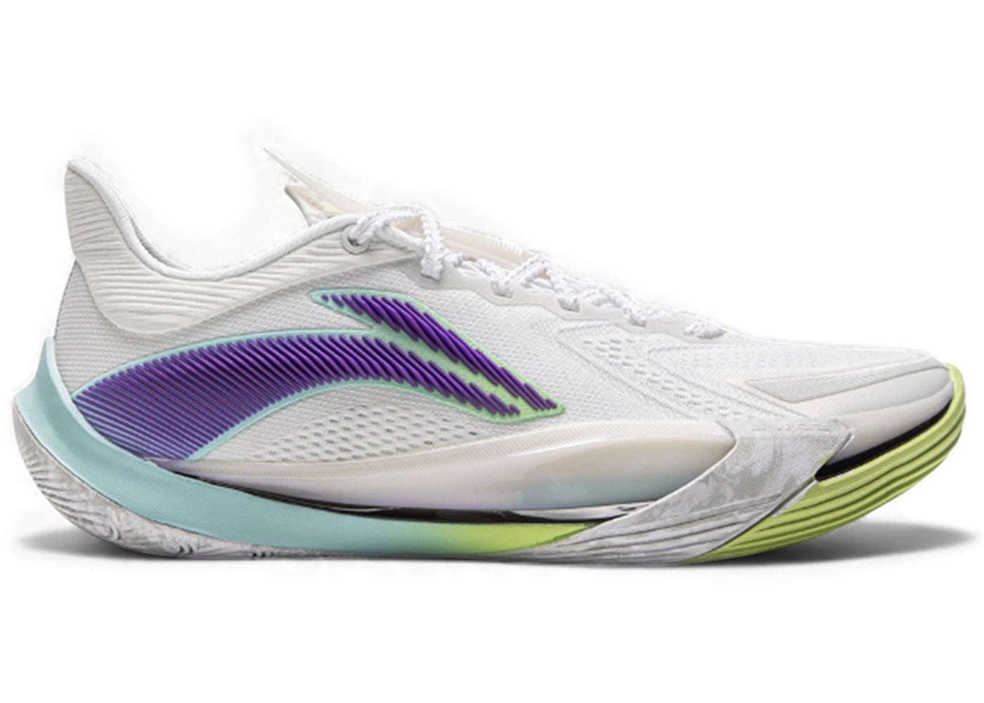 Li-Ning Sonic 13 V2 White Purple Lime - vue 360