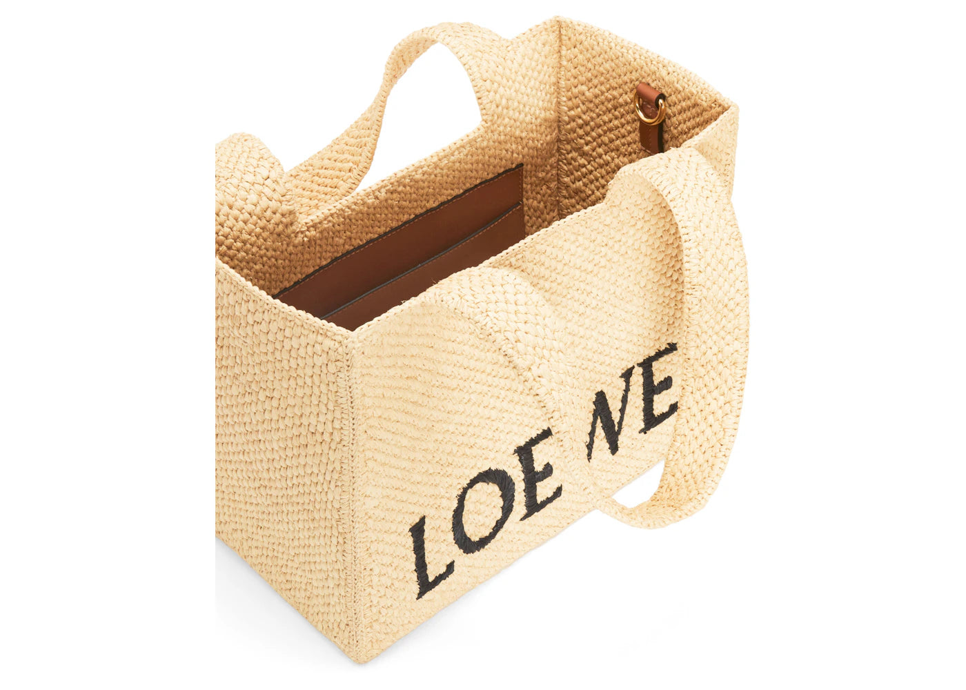 LOEWE Front Tote Medium Raffia Natural - vue secondaire A