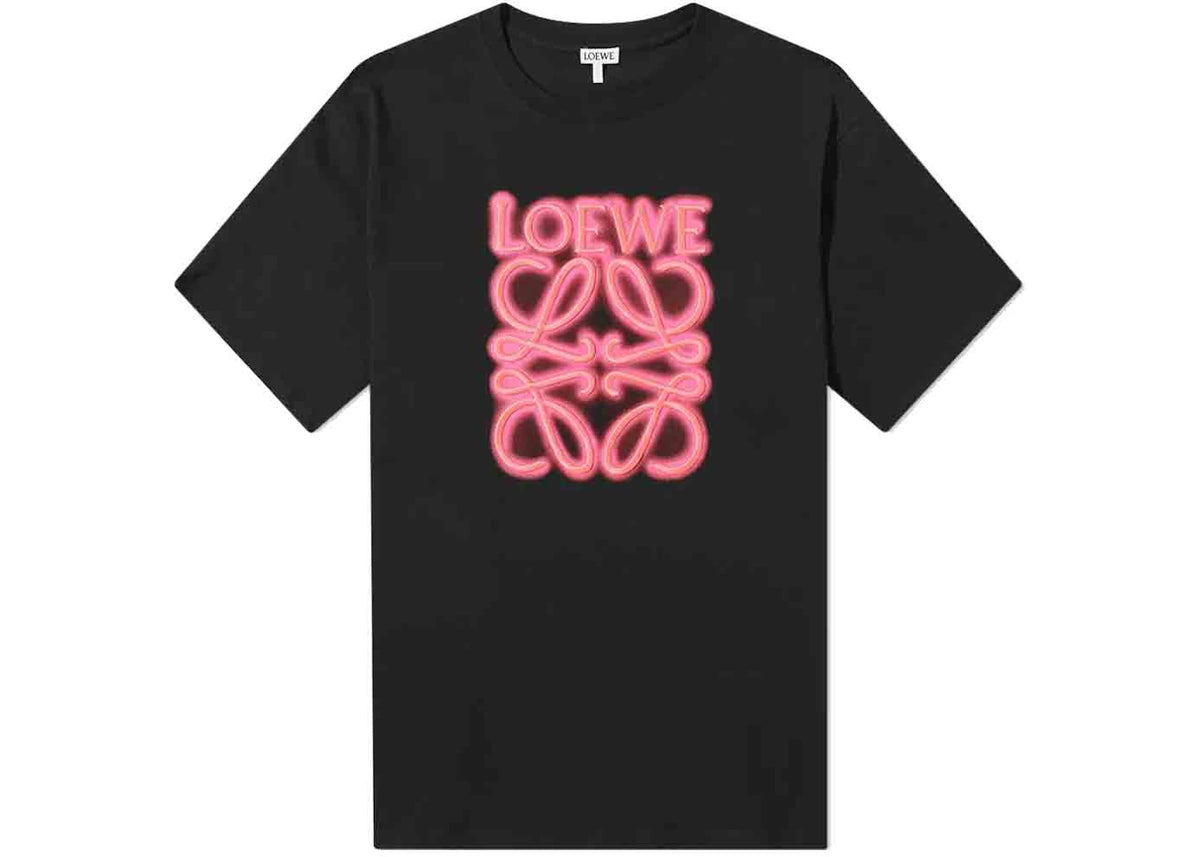 LOEWE Neon T-shirt Black/Fluo Pink - vue secondaire A