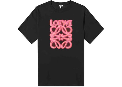 LOEWE Neon T-shirt Black/Fluo Pink - apparel view 2