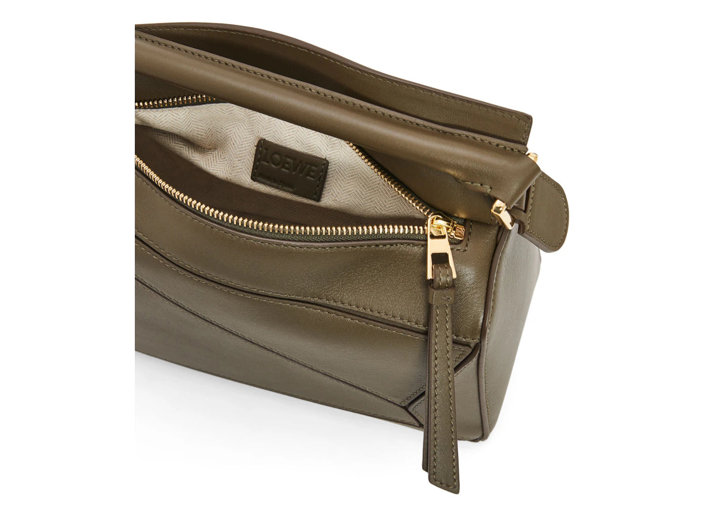 LOEWE Puzzle Bag Small Dark Khaki Green - vue secondaire B