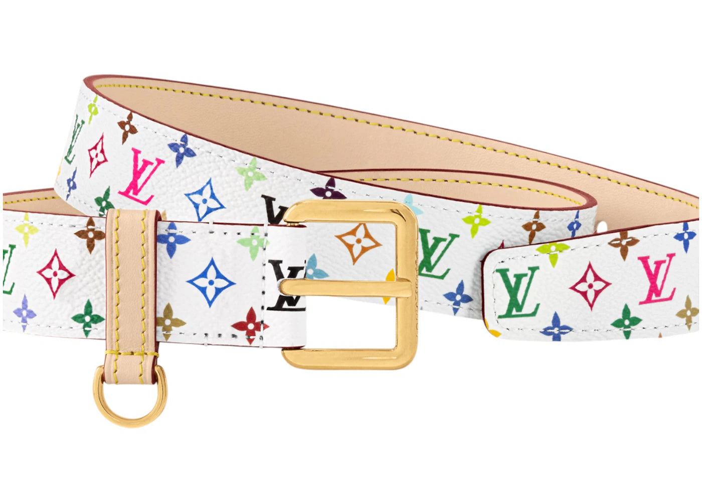 Louis Vuitton x Takashi Murakami LV D-Ring 30mm Belt White Multicolored - vue secondaire B