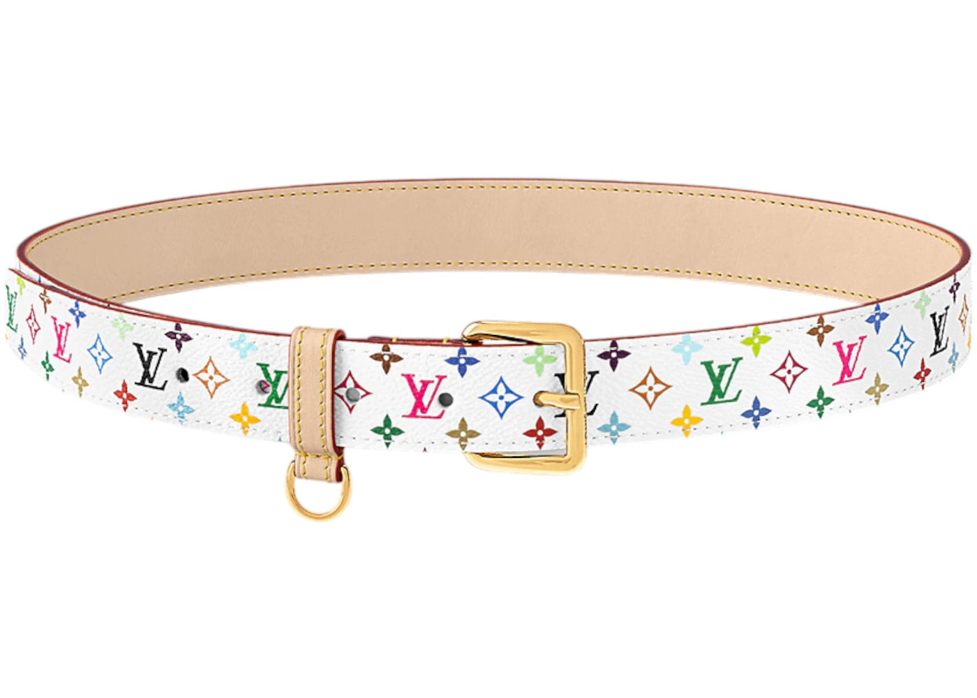 Louis Vuitton x Takashi Murakami LV D-Ring 30mm Belt White Multicolored - vue secondaire A