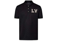 Louis Vuitton Cotton Pique Polo with Embroidered LV Patch Black