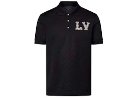 Louis Vuitton Cotton Pique Polo with Embroidered LV Patch Black