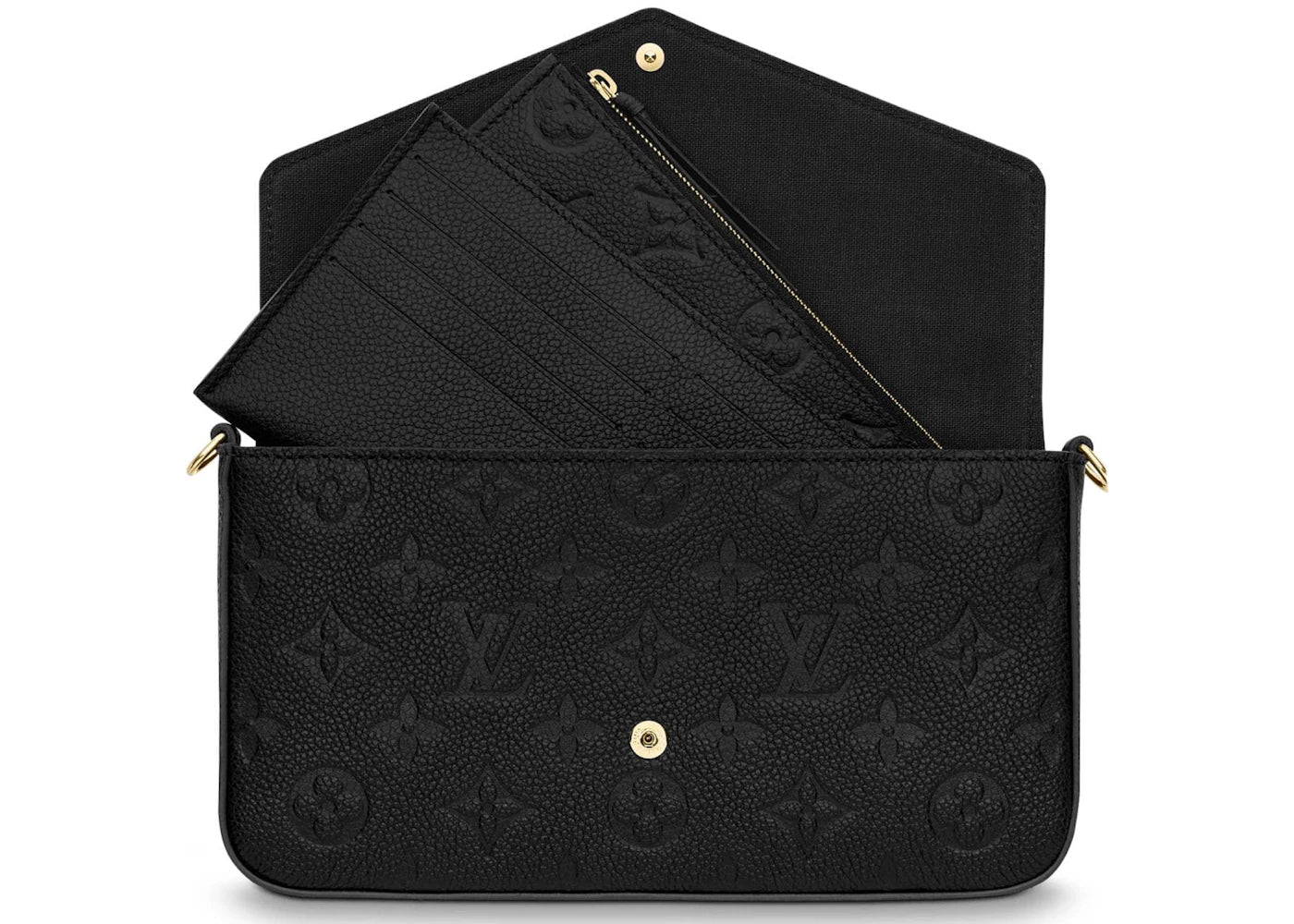 Louis Vuitton Felicie Pochette Monogram Empreinte Black - vue secondaire A