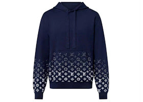 Louis Vuitton Gradient Cotton Hoodie Navy Blue - vue 360