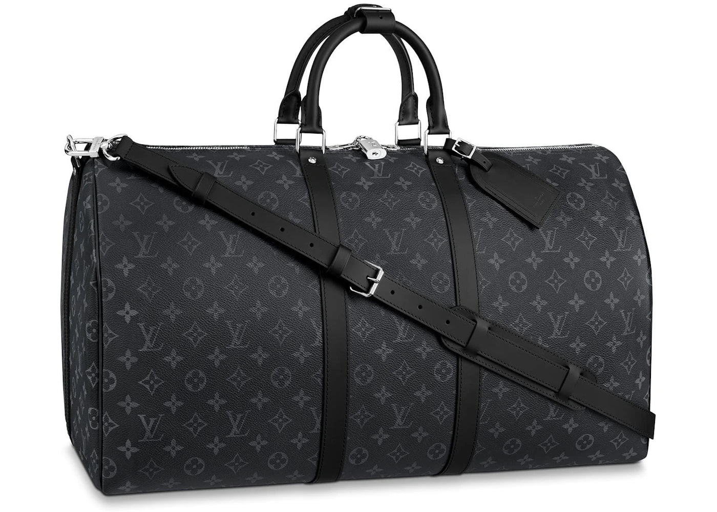 Louis Vuitton Keepall Bandouliere Monogram Eclipse 55 Black/Grey - vue secondaire A