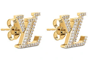 Louis Vuitton LV Iconic Earrings Gold/Rhinestone - vue 360