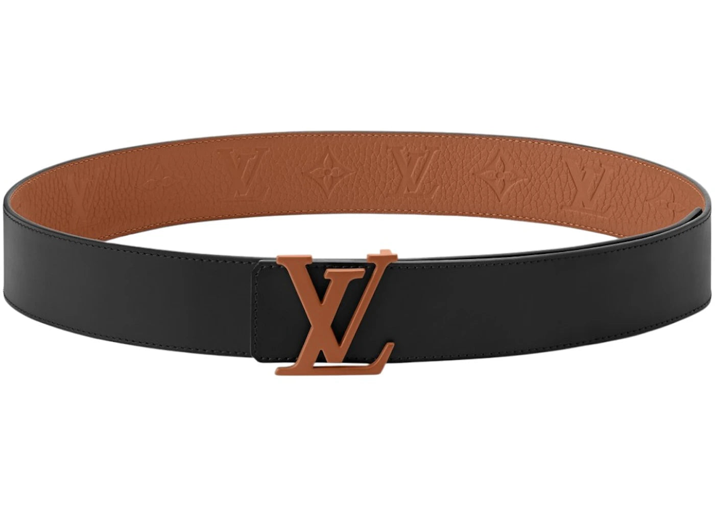 Louis Vuitton LV Initials Taurillon Monogram 40mm Reversible Belt Camel Brown / Black - vue secondaire B