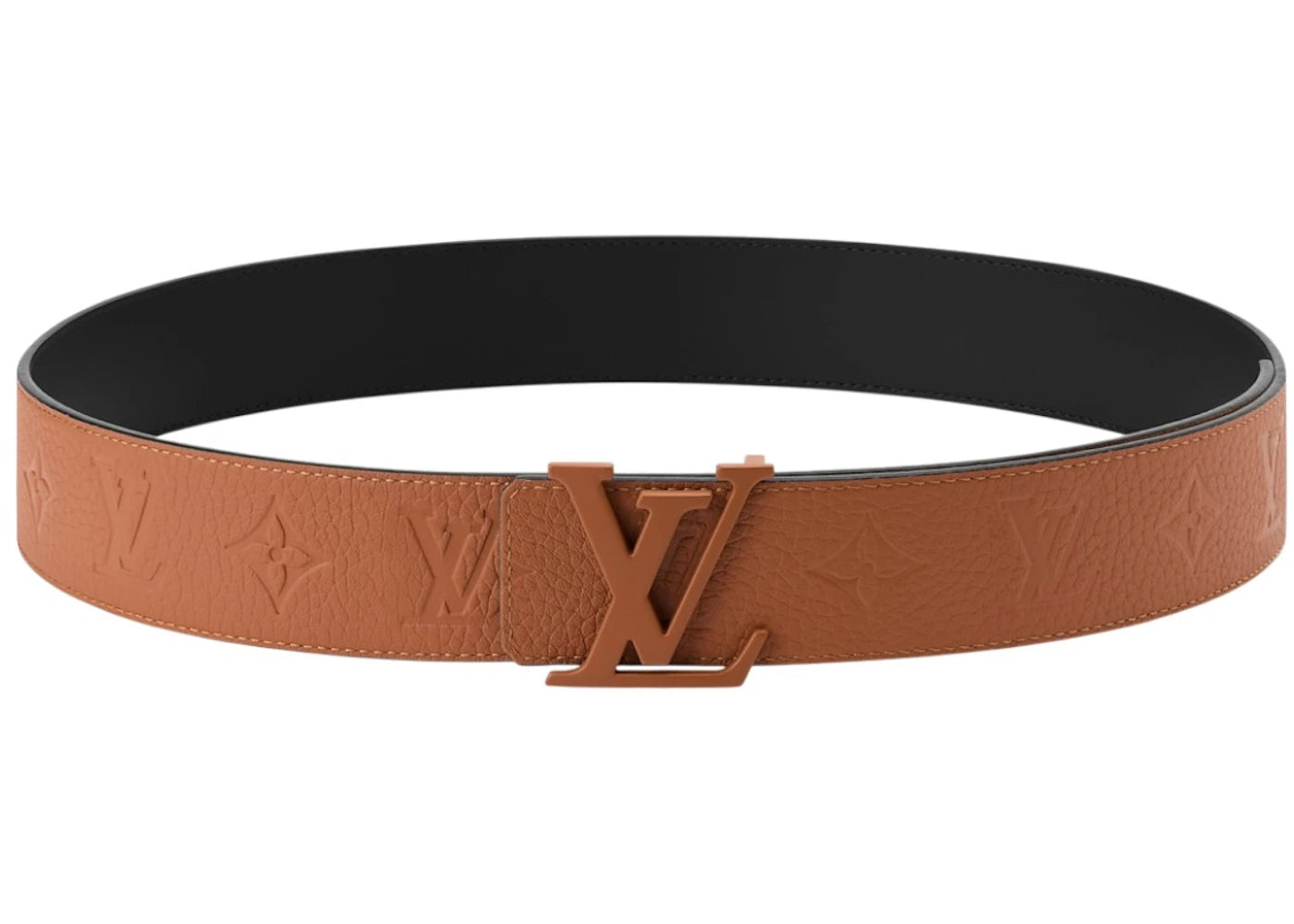 Louis Vuitton LV Initials Taurillon Monogram 40mm Reversible Belt Camel Brown / Black - vue secondaire A