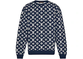 Louis Vuitton LV Monogram Jacquard Crewneck Blue/White - vue 360