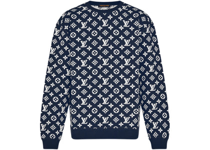 Louis Vuitton LV Monogram Jacquard Crewneck Blue/White - product view 2