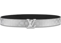 Louis Vuitton LV Pyramide Glitter 40MM Reversible Belt Silver/Black